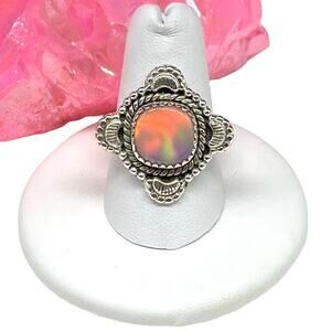 Elegant Silver Opal Ring